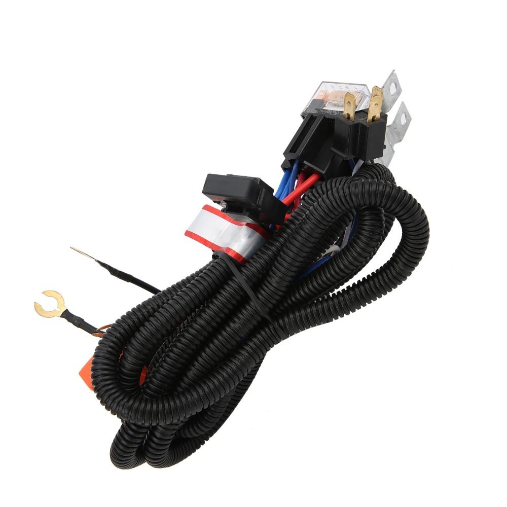 DC 12V H4 Headlight Relay Harness Ceramic Socket Relay Wiring Harness Kit Offroad Truck