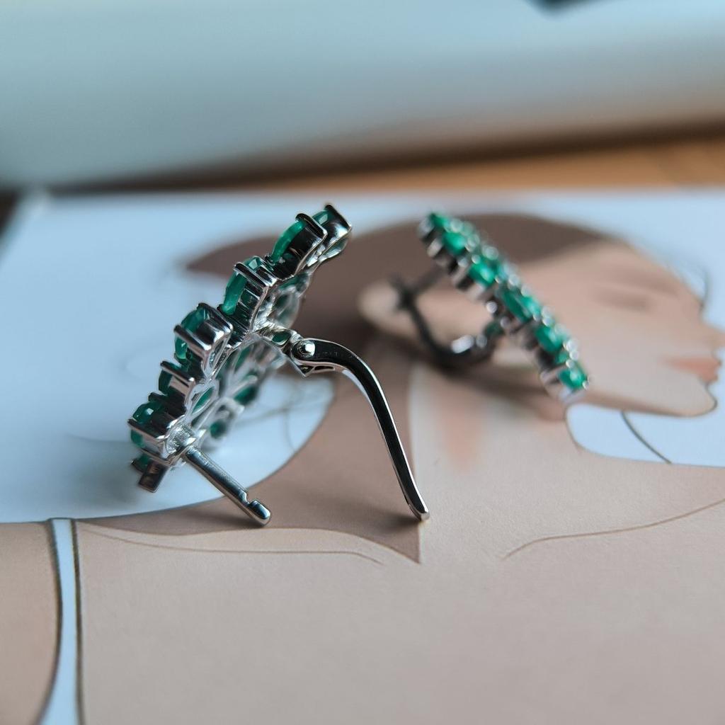 Серебряные серьги с натуральным агатом 5.675ct (2196211)