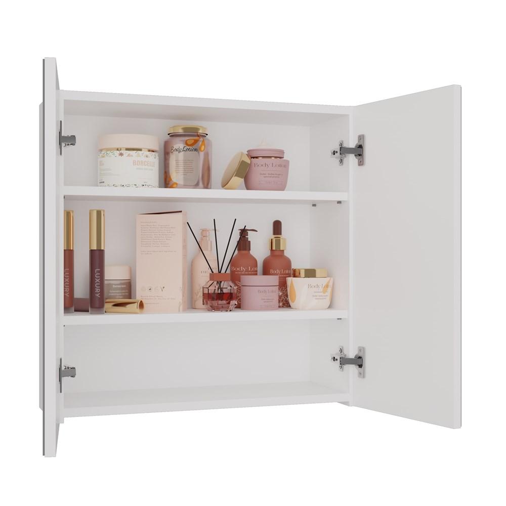 Pola Bathroom Cabinet 2 Doors Mirror White