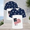 Men s Plus Size V Neck Short Sleeve White T Shirt Black Polka Dot Printed Pullover Straight Hem