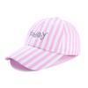 Striped Small Fresh Sun Cap Today Letter Embroidered Bow Back Tie Strap Baseball Cap Female
