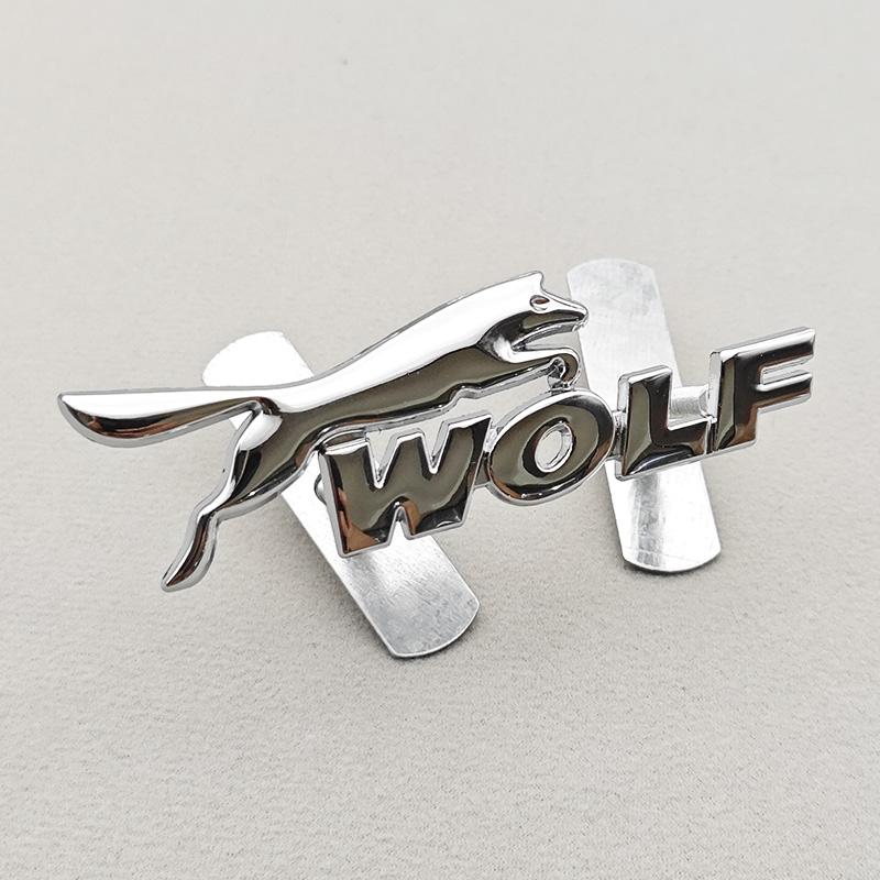 GAKN5 3D Metal Black Chrome Logo WOLF Car Modified Accessories Grille Front Badge Emblem For Jagura Ford Chevrolet JEEP VW BMW & More
