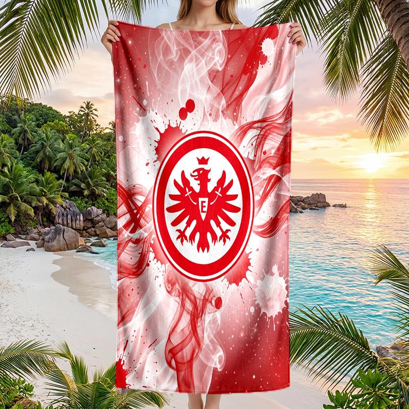 Eintracht Frankfurt Fußball Strandtuch Weiches Mikrofaser-Sommertuch Schnelltrocknendes Saugfähiges Handtuch für Strand Schwimmbad Reisen