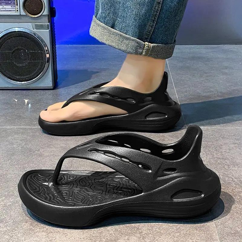 Fashion Height Man Sandals Flip-flops with Platform Non-slip Open Toe Breathable 2025 Styles Summer Big Size Daily Use Eva Shoes for Men