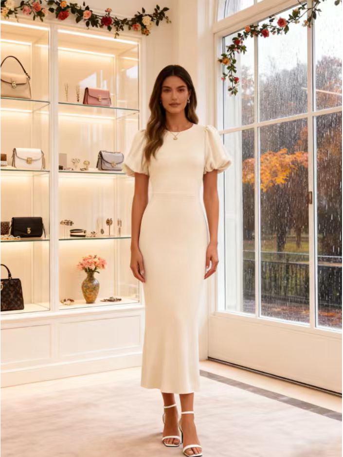 2026 Summer Elegance: High-End Slit Dress with Hip-Hugging Skirt
