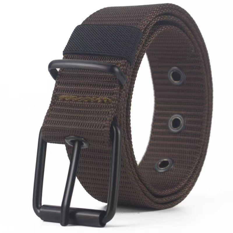 Curea Canvas pentru Bărbați cu Cataramă cu Pini din Nailon - Versatilă, Durabilă, Lungime Extinsă pentru Utilizare Denim sau Militară