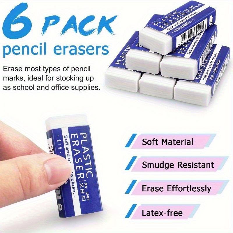 Large White Pencil Erasers | for School and Office Drawing Art