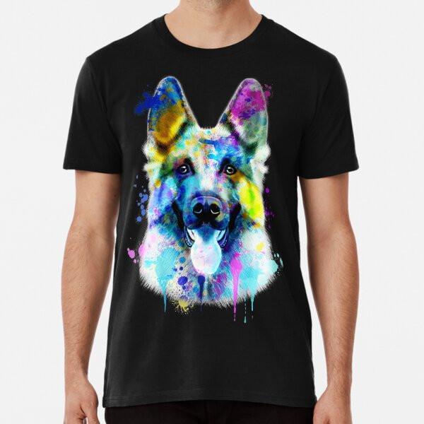 

German Shepherd Watercolor, Watercolor Dog p S to 5XL Made in the AU/USA T-Shirt 3XL