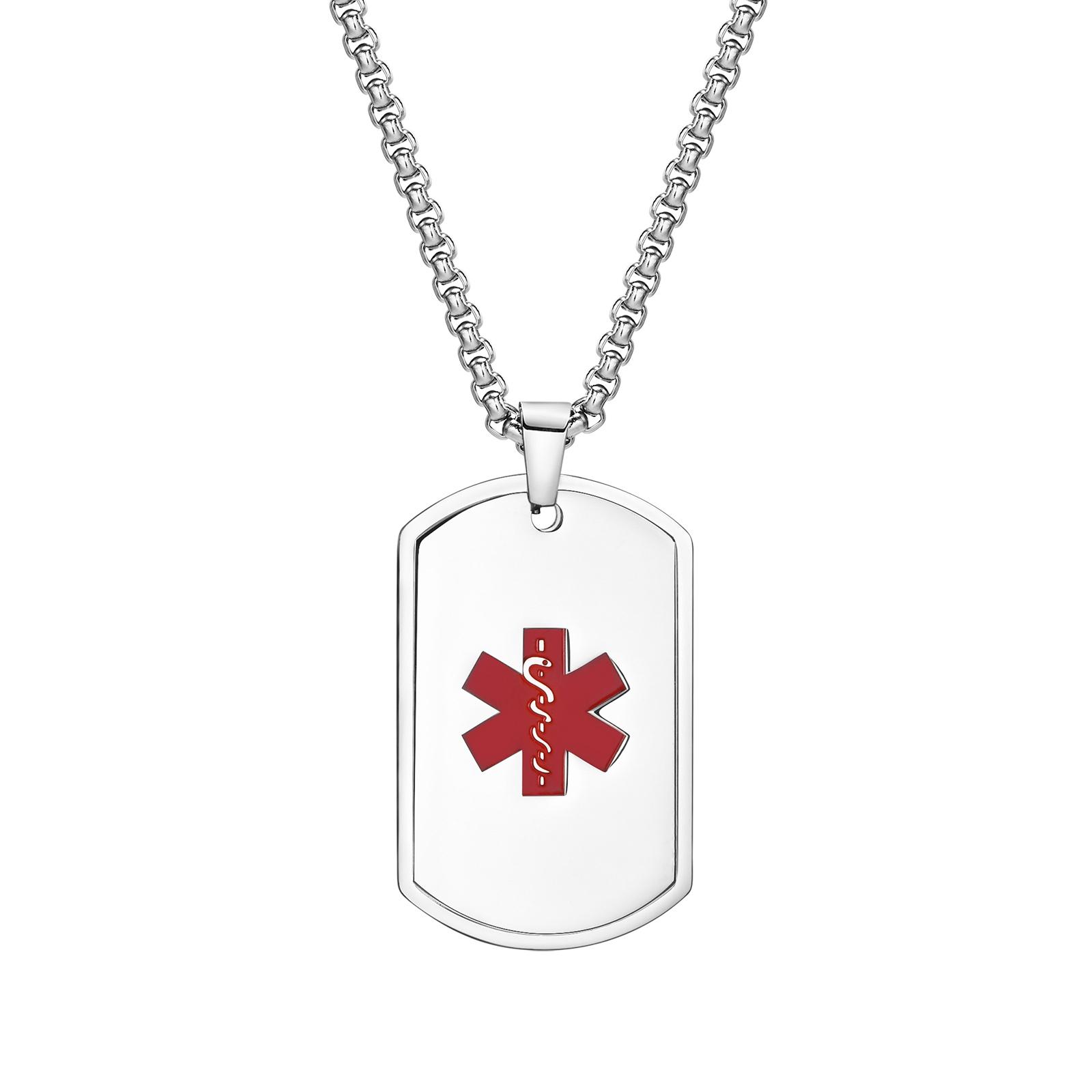 

Медицинский идентификационный кулон Vnox для мужчин и женщин, гипоаллергенный кулон-жетон из нержавеющей стали, подарок на День отца, день рождения, вечеринку 60cm