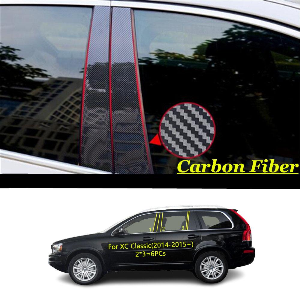 Car TPU/Glossy Mirror Pillar Post Cover  For Volvo XC Classic 2014-2015+ Door Trim Window Molding Sticker Accessories