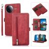 For Xiaomi Redmi K80 Pro 5G/Poco F7 Ultra 5G Case Zipper Pocket 9 Card Slots PU Leather Phone Cover with Wrist Strap