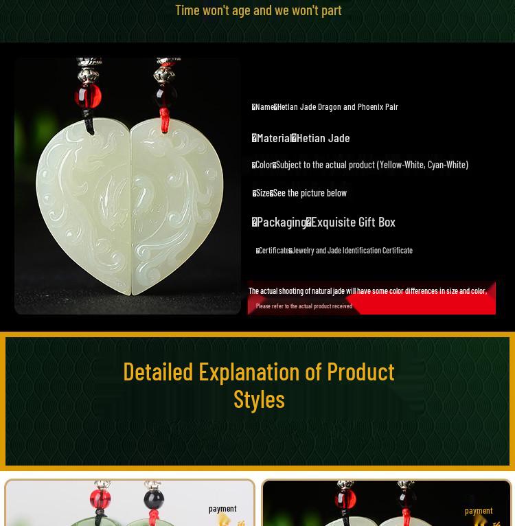 Xinjiang Hotan Jade Tai Chi Dragon and Phoenix Pendant with Certificate – Auspicious Jade Pair