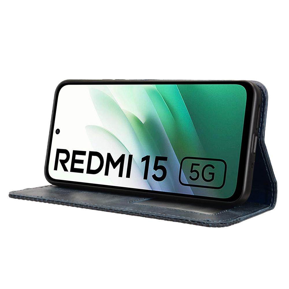 Pentru Xiaomi Redmi 15 5G (Global) (169 mm) Husa din piele suport portofel Husa telefon cu textura retro