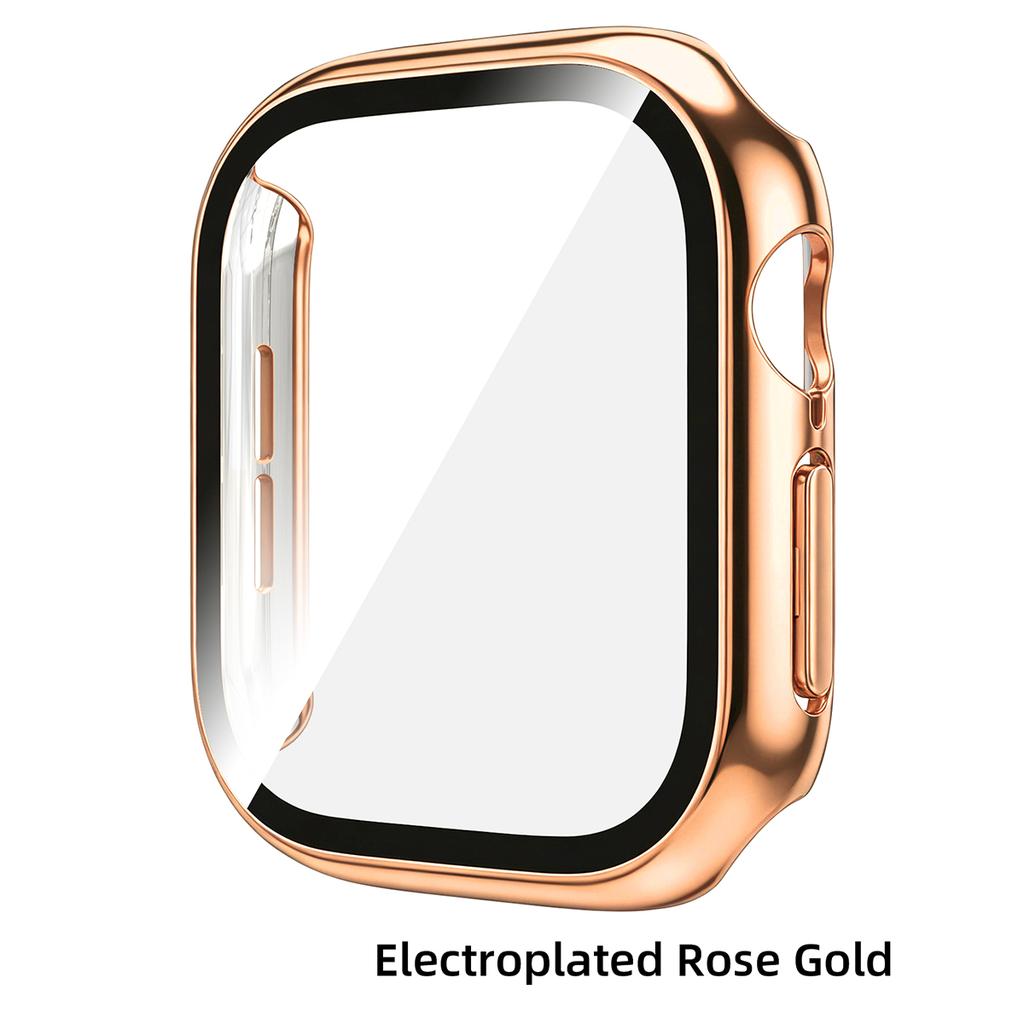 Gehärtetes Glas PC-Hülle für Apple Watch 12 46mm 42mm Harter Stoßfänger Displayschutz Abdeckung für Iwatch Serie 12 Schalen Zubehör 7