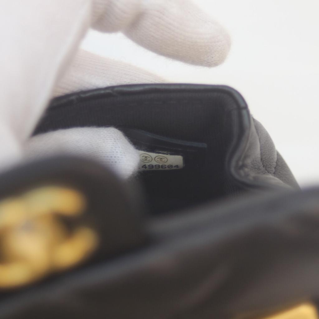 CHANEL AP2271 #31 Black Ram Mini Chain Clutch Chain Shoulder Shoulder bag blackUsed