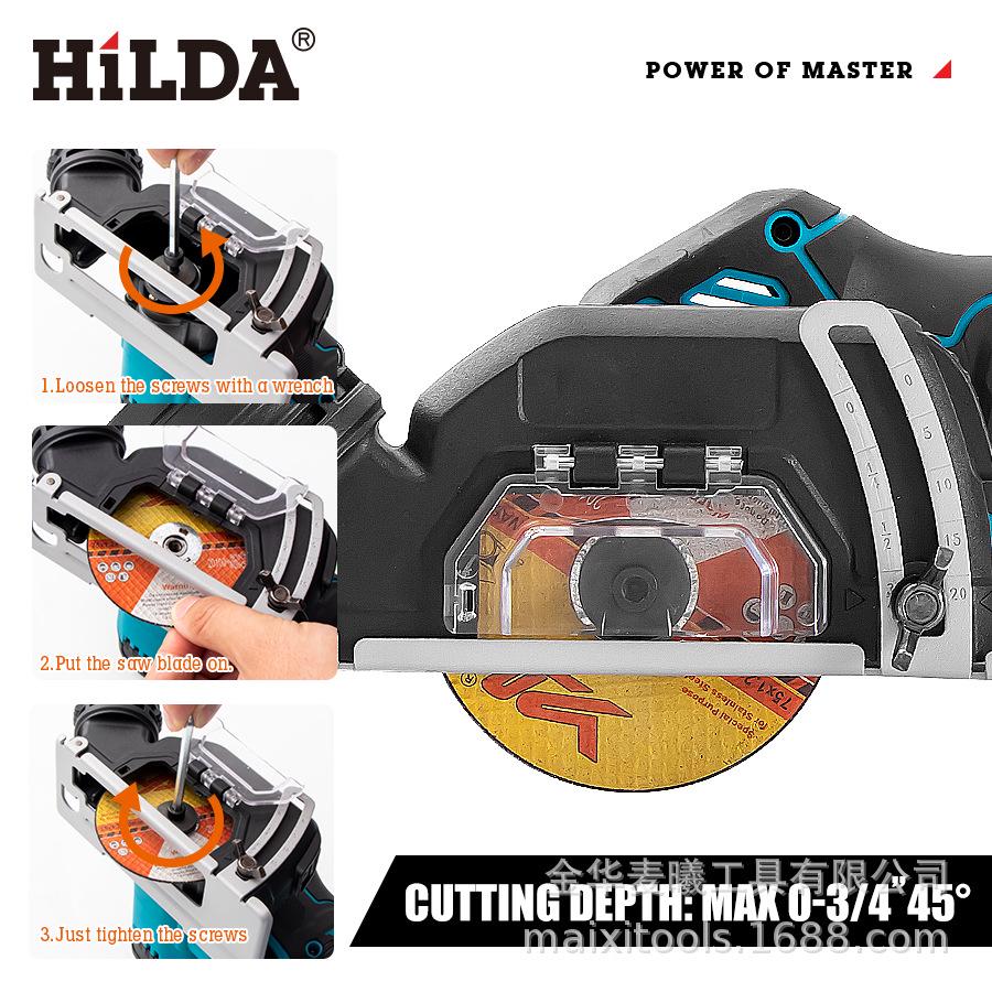 HILDA Lithium Battery Rechargeable High-Power Cutting Machine for Walls, Woodworking, and Household Use