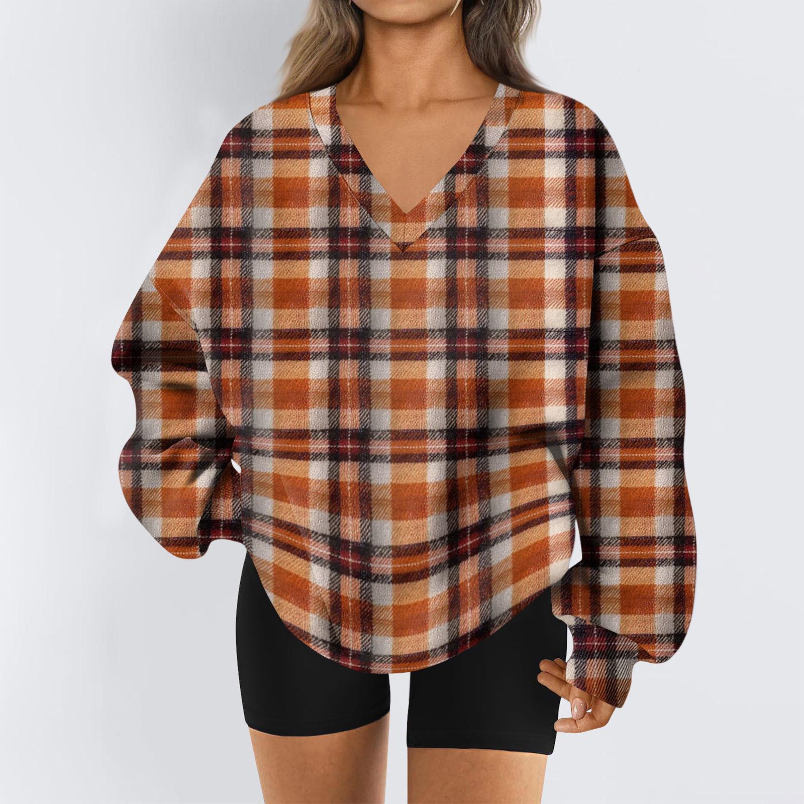 

Женская толстовка, спортивная фланелевая толстовка с длинным рукавом, повседневная толстовка с V-образным вырезом S