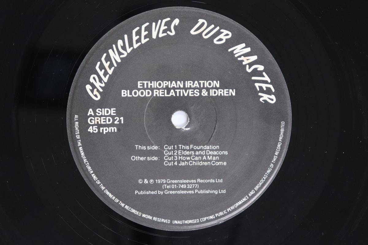 

12inch Record BLOOD RELATIVES IDREN Ethiopian Iration GRED21 GREENSLEEVES RE 1979 UK Reggae Ska Dub Used