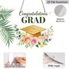 2D Flat Aluminum Graduation-themed Wall Hangings, Available in Various Sizes, Featuring Gold Glitter Graduation Caps and Watercolor-style Pink Roses
