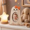 Cute Pumpkin Picture Holder Halloween Wooden Photo Frame, Pumpkin/Ghost Frame for Wall Creative Room Decor Hanging or Desktop Display, Personalized