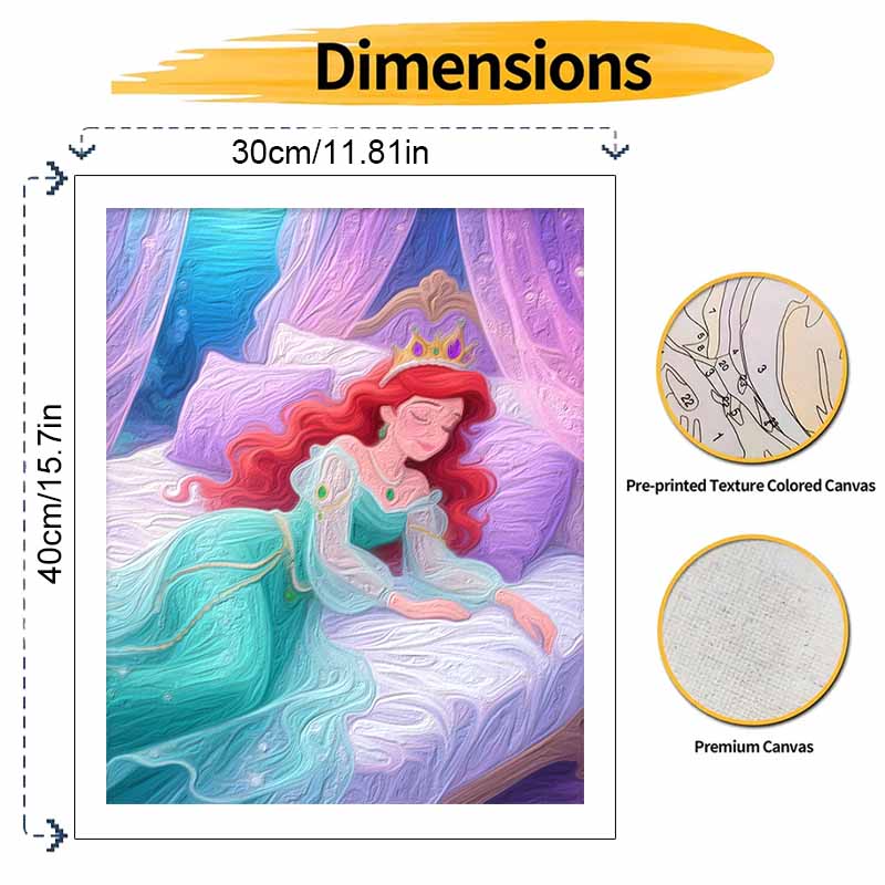 Disney Little Mermaid Ariel Oil Painting Art Kit Handmade Painting Diy Home Decoration