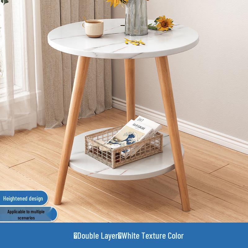 Compact Movable Sofa Side Table: Coffee Table & Storage Rack for Small Spaces, Bedroom, or Rental Room