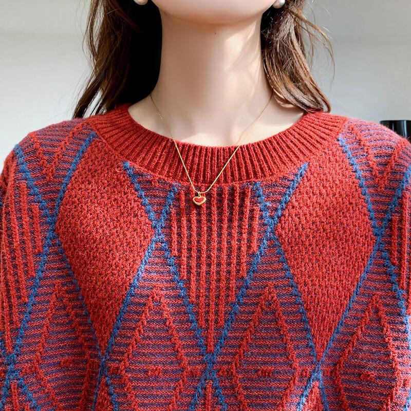 Mocana Women's Long Sleeve Argyle Knit Sweater