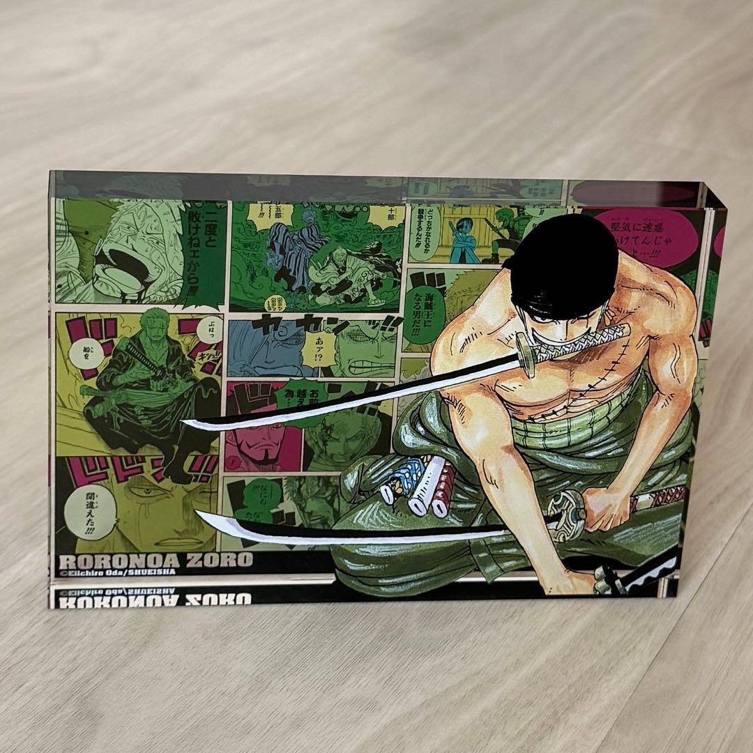 Used ONE PIECE Acrylic Block Birthday HEROES Zoro