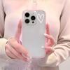 Simple White Heart Pattern 2 in 1 Candy Color Clear Phone Case For iPhone 11 12 13 14 15 16 17 Pro Max Plus Air Silicone Cover