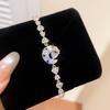 18K Real Gold Plated Premium Zircon Heart Moon Buckle Bracelet Light Luxury Exquisite Super Sparkling Ins Jewelry