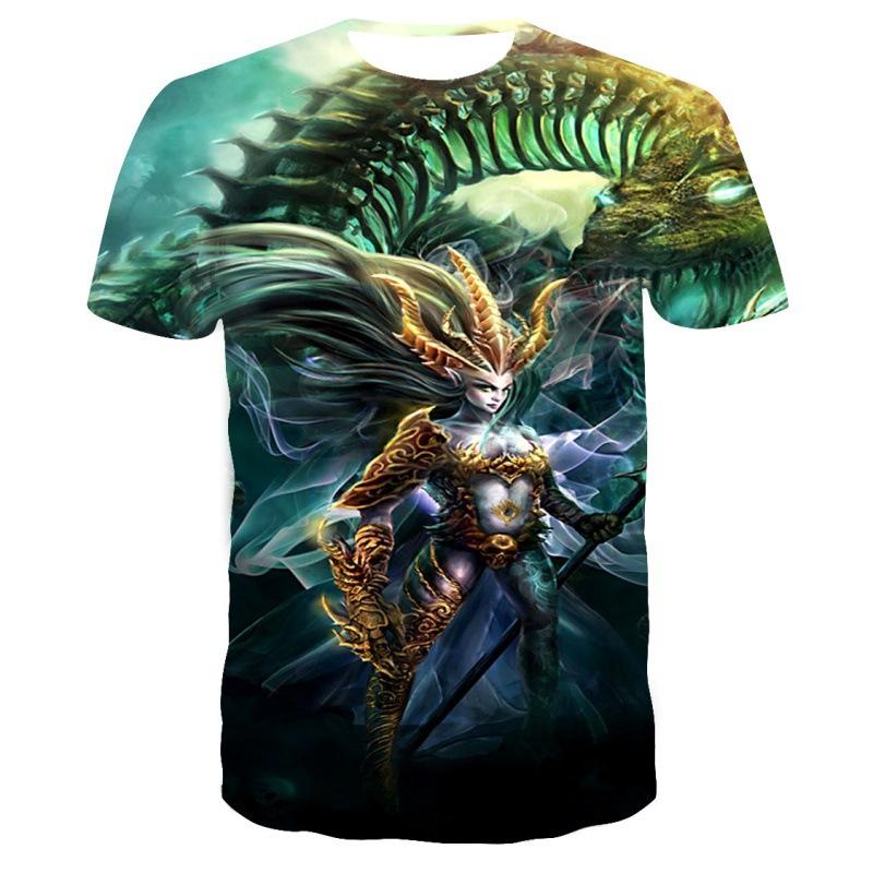 Cool Fashion Dragon 3D Printing T Shirt Casual Cartoon Anime Short Sleeve Tee