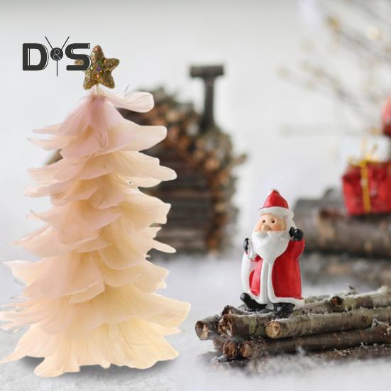 Fjäder julgran Bordsdekoration Handgjord trädfigur med Star Topper Holiday Home Centerpiece för jul nyårsfest