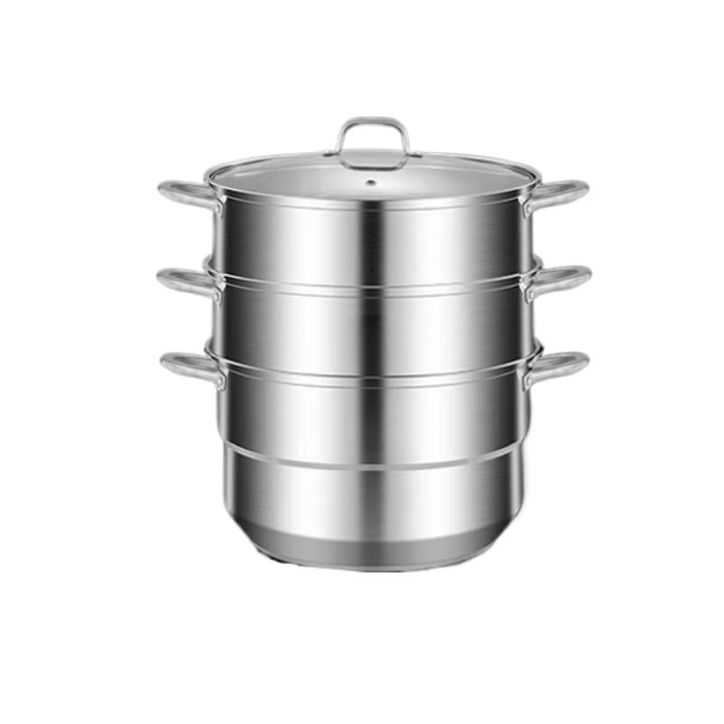 Yingbai 40cm 3-Layer Thickened 304 Stainless Steel Commercial Steamer Pot