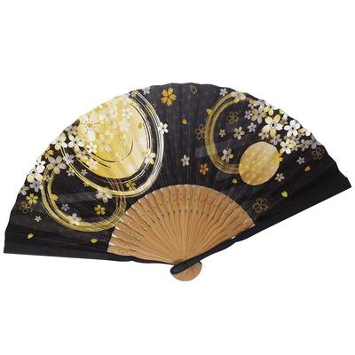 Senbonzakura (Thousand Cherry Blossoms) Paper Fan, 21cm, by Shojuan (Black)
