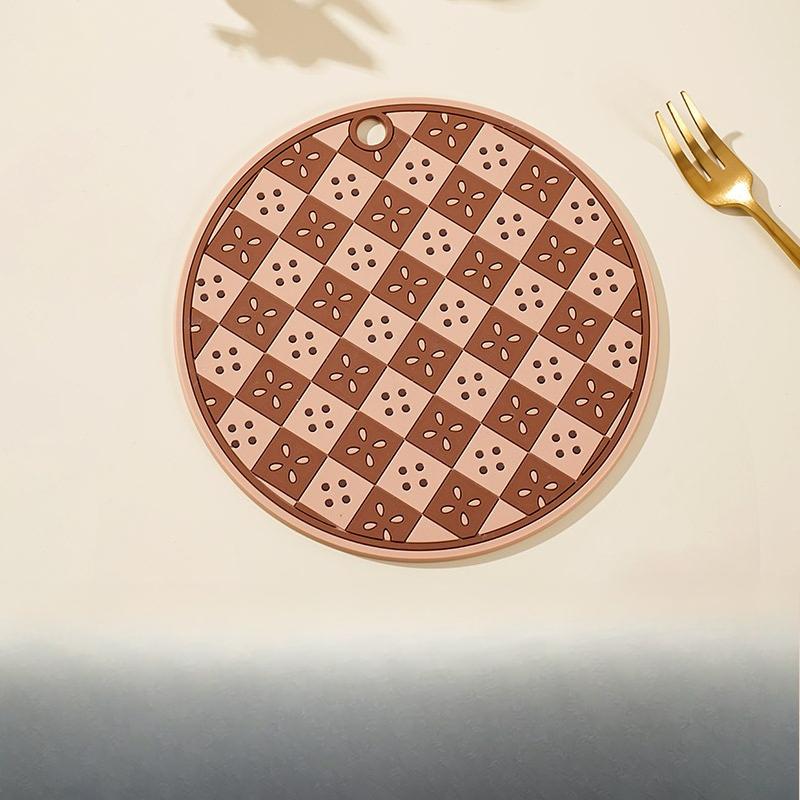 Retro Checkerboard Heat Insulation Pad, Pot and Bowl Pad, High-temperature Resistant Plate Pad, Anti-slip Table Pad, Heat-resistant