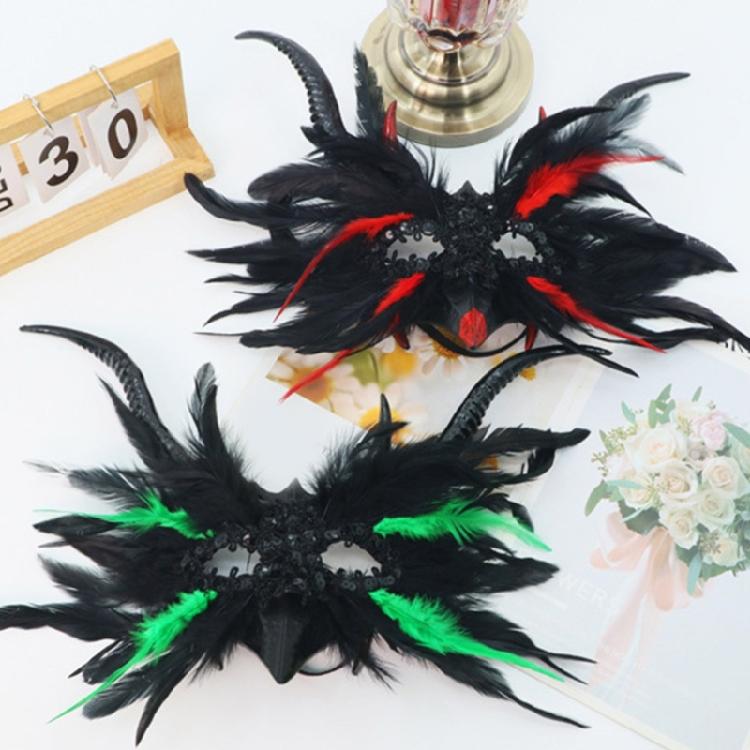 Pírková Vrána Maškarní Masky pro Ženy Dívky Benátské Masky Párty Večerní Plesové Masky Halloween Cosplay Kostýmy