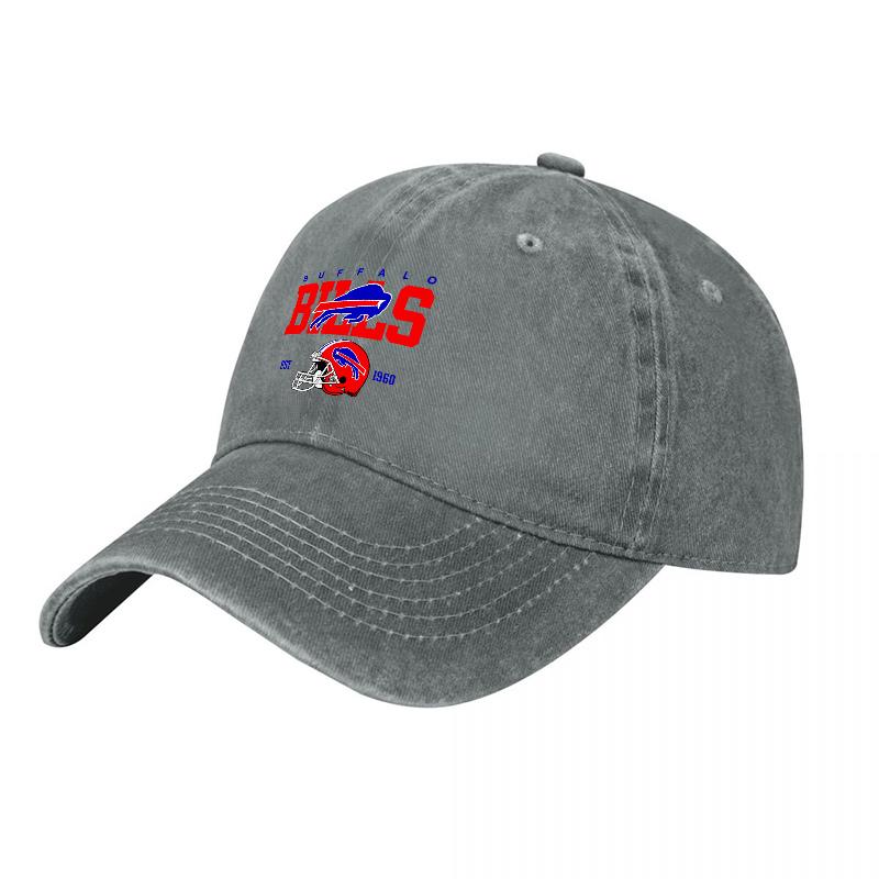 Casquette de baseball en coton lavé Logo Buffalo Bills Coupe classique Unisexe Chapeau avec broderie d'équipe sportive