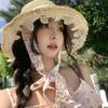 UV Protection Beach Hat Lace-up Sun Protection Cap Casual Weave Straw Hat  Spring