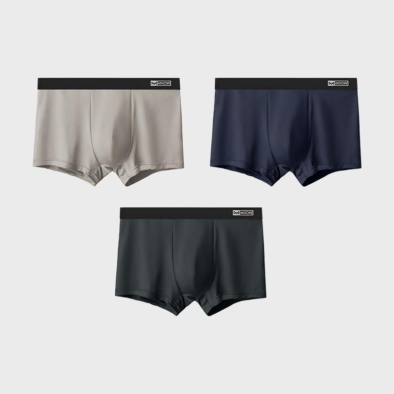 MiiOW 3 szt. Męska Bielizna Grafenowa Antybakteryjna Bielizna Miękka i Wygodna Bawełniana Bielizna Płaskie Rogi Rozmiary L-5XL