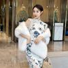 Rectangular Shawl Faux Fox Fur Cheongsam Wedding Dress Travel Photography Outerwear Skirt Banquet Cape Cloak