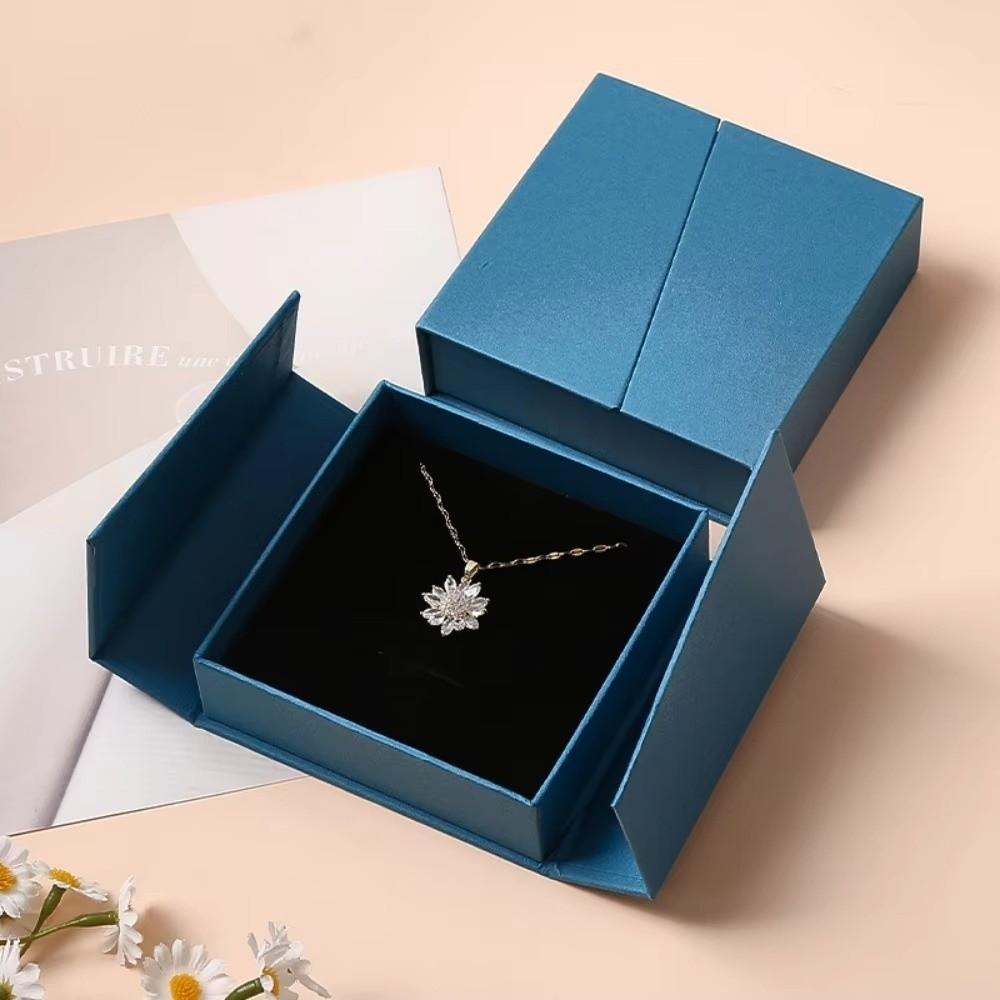 Dual-opening Jewelry Packaging Box Kraft Paper Flip Cover Paper Jewelry Box  Gift