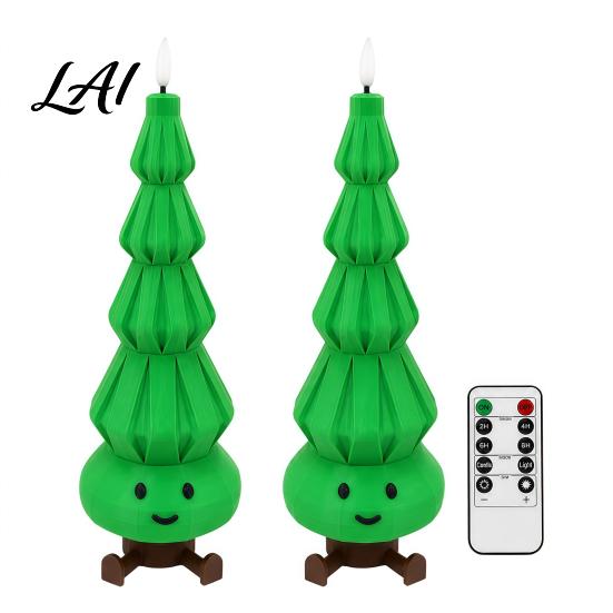 Modern Christmas Decorative Lamps Candle Light 3D Printed Santa Snowman Tree Light with Remote Unique Holiday Interior Lighting Control LED