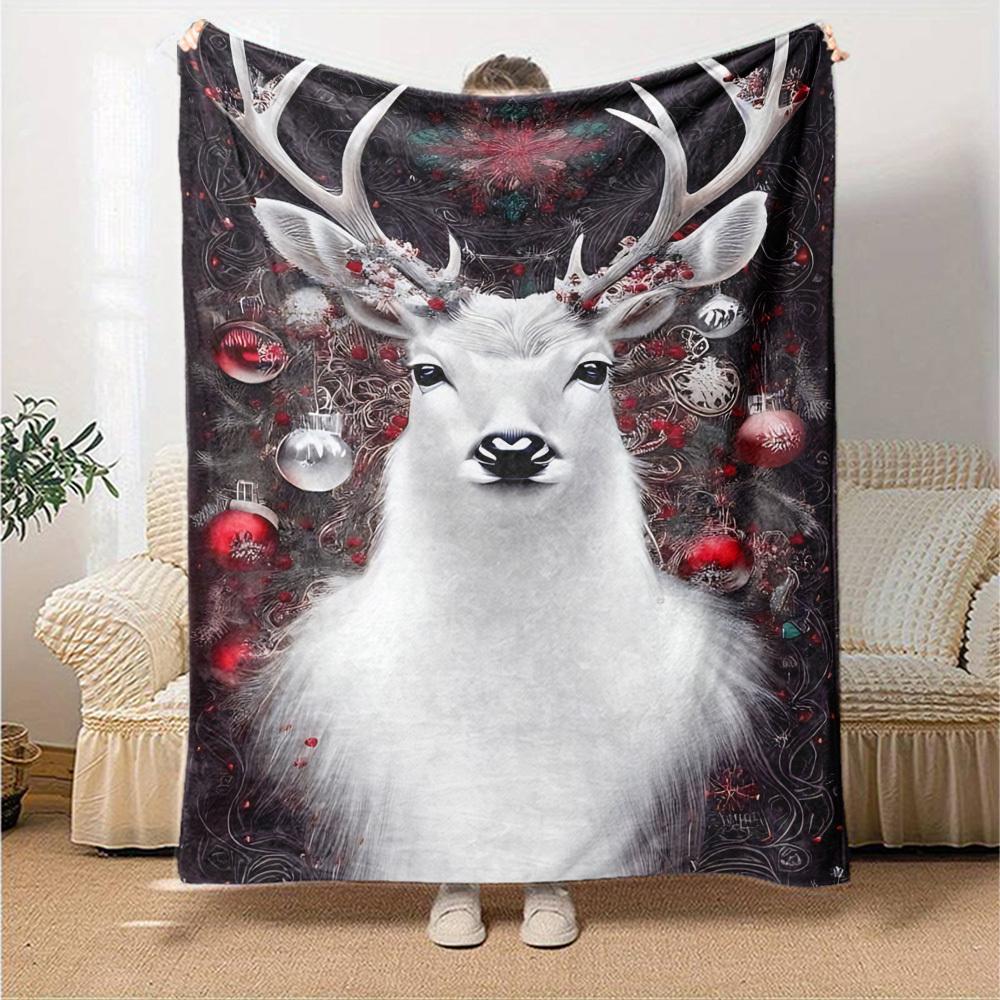 1 pezzo Coperta con Nome di Cervo Leggera Coperta in Flanella per Divano Letto Viaggio Campeggio Soggiorno Ufficio Divano Sedia
