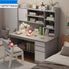 Modern Computer Desk with Bookshelf & Storage for Home, Office, Bedroom & Study Room