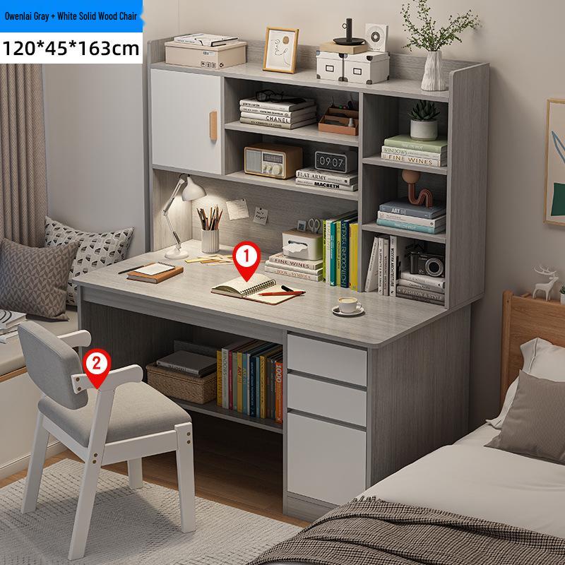 Modern Computer Desk with Bookshelf & Storage for Home, Office, Bedroom & Study Room