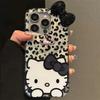 Leopard Print Hello Kitty Compatible with iPhone 16 Pro Max Case 11 Compatible with Apple 14 Anime iPhone XR/X