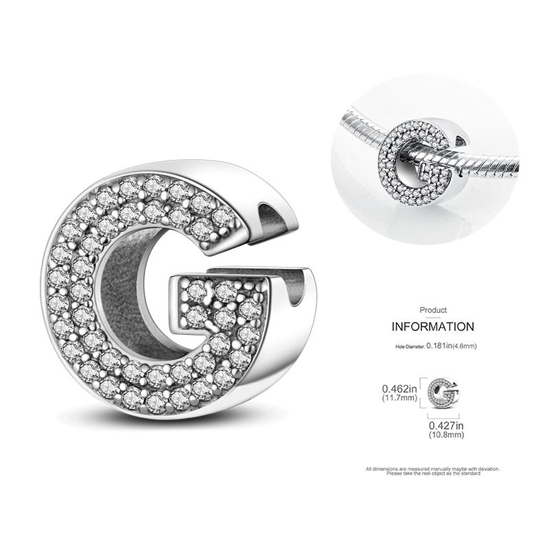 26 A-Z Alphabetperlen Kupfer Liebesbrief-Anhänger Passend für Original 3mm Damenarmband Armreif Cz Zirkonperle DIY Schmuck Geschenk