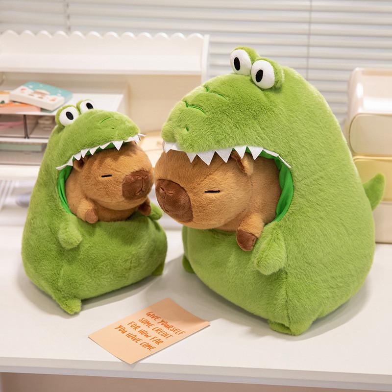 Cartoon Crocodile Turn Capybara Plush Toy Cute Girl Child Detachable Gift Doll