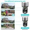 LS VISION Cámara PTZ Exterior UE 9MP 4K HD Zoom Híbrido 8X Tres Lentes Doble Pantalla Cámara IP Wifi 4MP Alarma Luz Policial Vigilancia CCTV ICSee