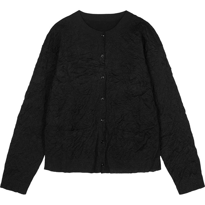 JNBY 2025 Spring Loose Fit Round Neck Cardigan Sweater